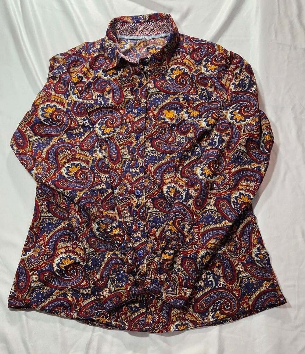 Cinch Western Shirt Size L Multi Paisley Long Sleeve Button Down